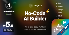 MagicAI - OpenAI Content, Text, Image, Video, Chat, Voice, and Code Generator as SaaS